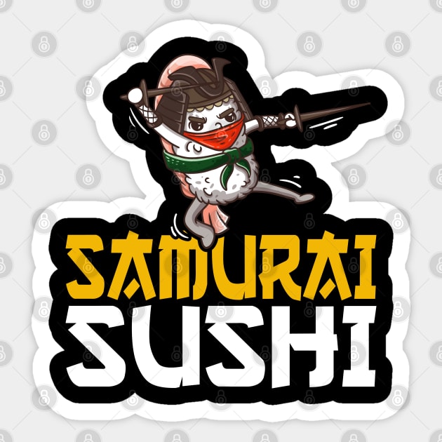 Samurai Sushi - Funny Sushi Chef Cook Gift Sticker by Shirtbubble